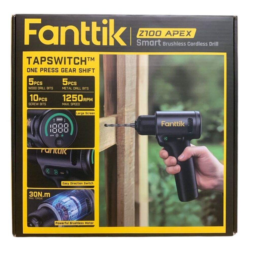 Fanttik Z100 Apex Smart Brushless Cordless Drill, Tapswitch One Press Gear Shift